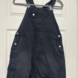 Kids Black Denim Overalls